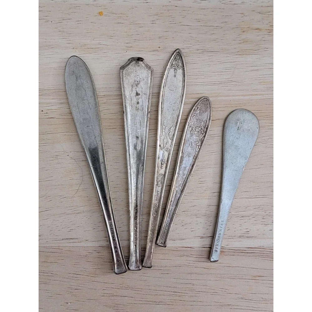 VTG Set Of‎ 5 Silverplate Cheese Markers Oneida Rogers Bernard Cottagecore